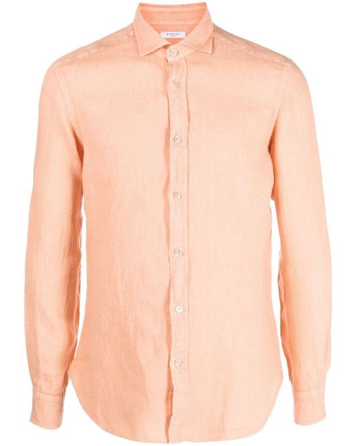 Boglioli linen button-up longsleeved shirt