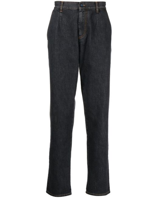 Kiton four-pocket tapered-leg jeans