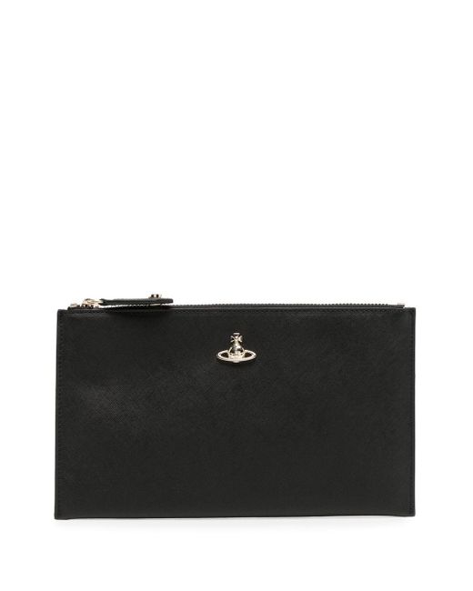 Vivienne Westwood Orb-plaque saffiano leather clutch