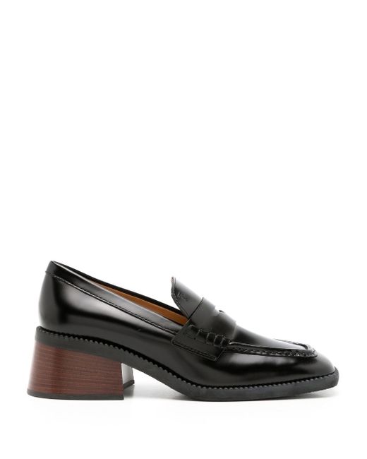 Tod's square-toe heeled loafers