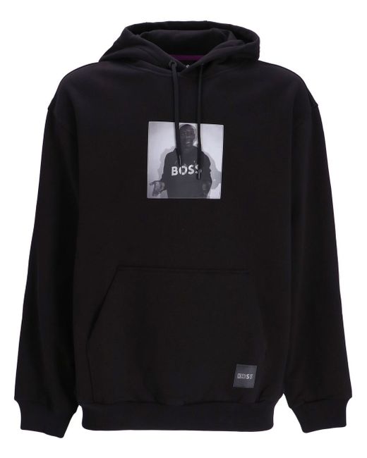 Boss graphic-print pullover hoodie