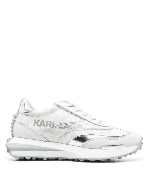 Karl Lagerfeld logo-print leather sneakers