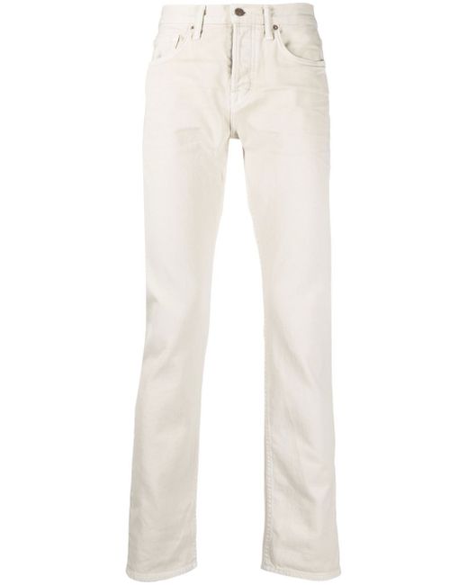 Tom Ford logo-patch slim-cut low-rise jeans