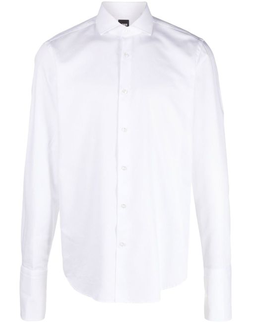 Boss spread-collar cotton shirt