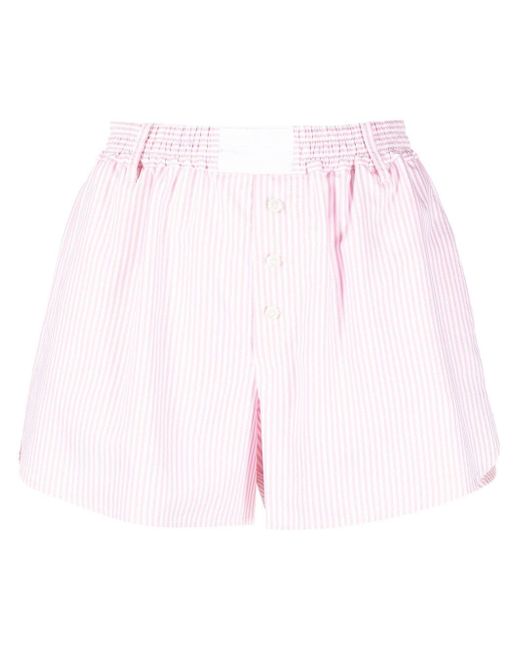 Chiara Ferragni stripe-print button shorts