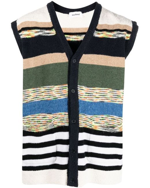 Soulland striped button-up vest