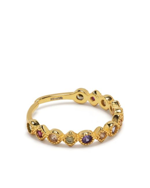 Hzmer Jewelry gemstone-embellished band ring