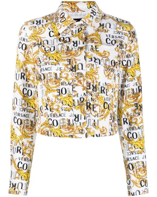 Versace Jeans Couture logo-print cropped jacket