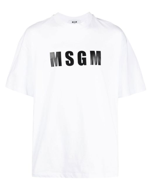 Msgm logo-print crew neck T-shirt