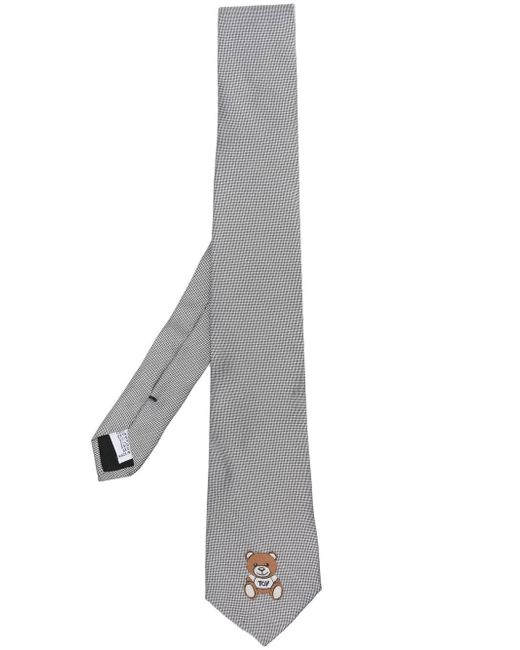 Moschino Teddy Bear-print silk tie
