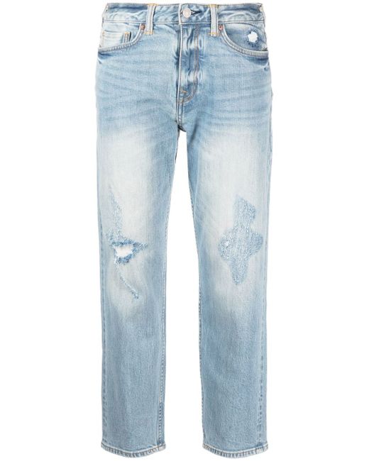 Evisu straight-leg cropped jeans