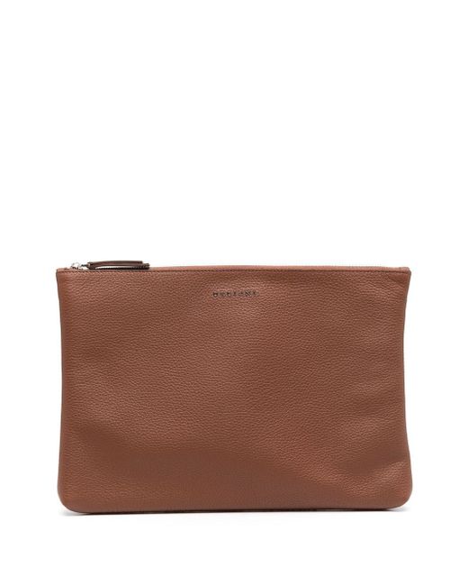 Orciani zip-fastening leather pouch