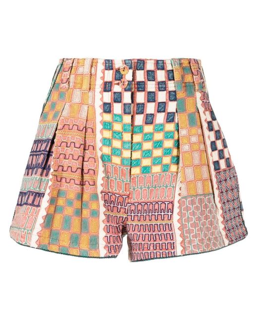 Ulla Johnson Freda geometric-patchwork print shorts