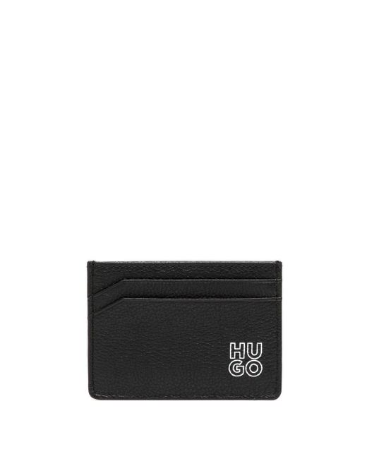 Hugo Boss logo-stamp leather cardholder