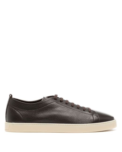 Barrett grained-texture low-top trainers