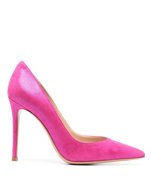 Gianvito Rossi coated-finish 105mm heeled pumps