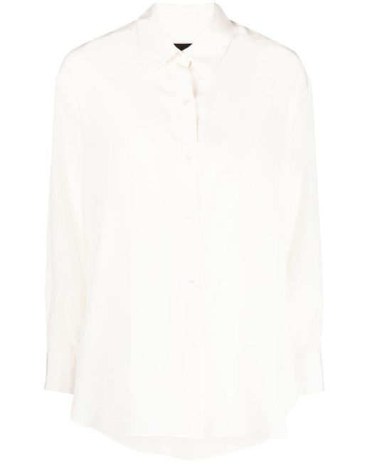 Nili Lotan sheer silk long-sleeved shirt