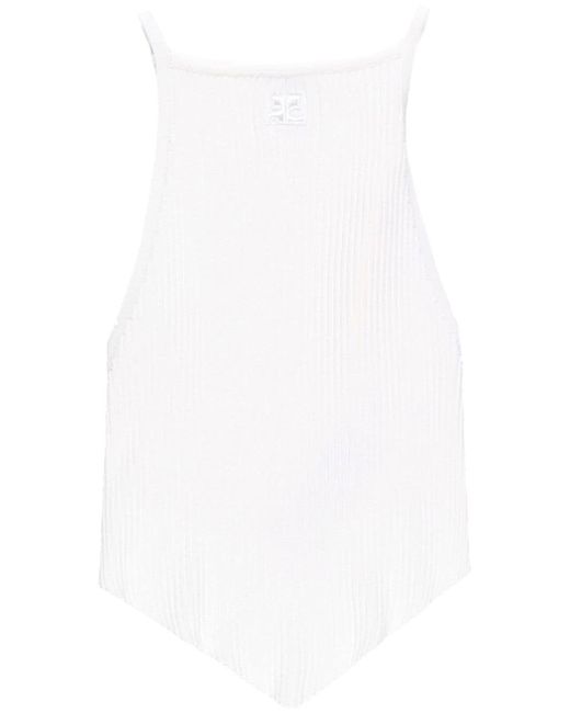 Courrèges ribbed-knit pointed-hem tank top