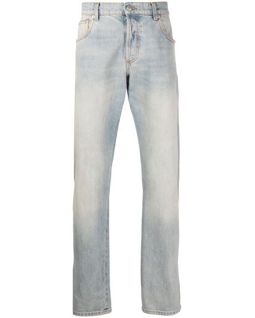 Alexander McQueen logo-patch washed cotton jeans