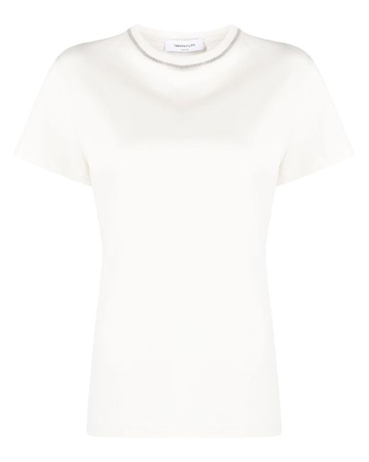 Fabiana Filippi contrasting-trim short-sleeved T-shirt