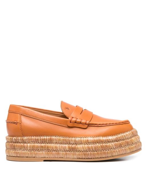 Tod's platform leather loafers