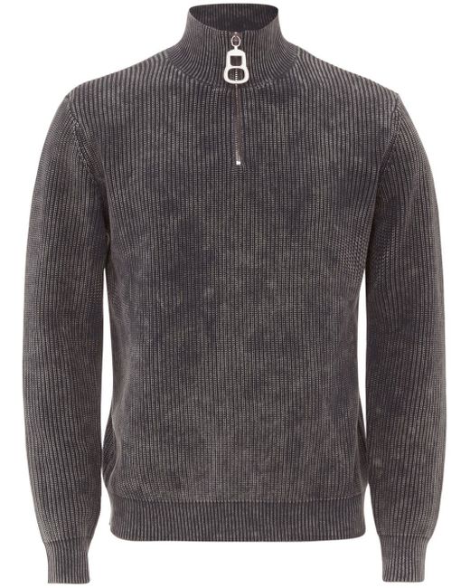 J.W.Anderson Half-Zip ribbed-knit sweatshirt