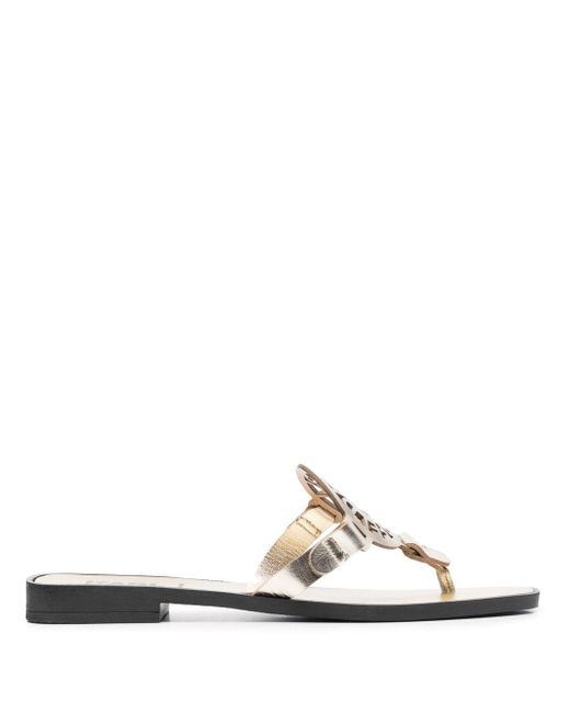 Karl Lagerfeld logo-patch thong sandals