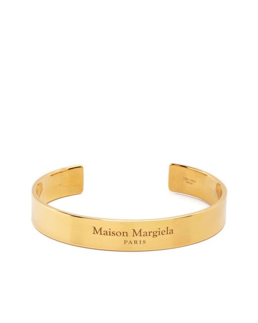 Maison Margiela engraved-logo bangle bracelet
