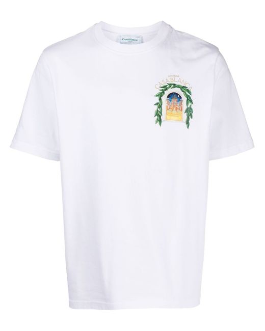 Casablanca Avenida-print organic cotton T-shirt