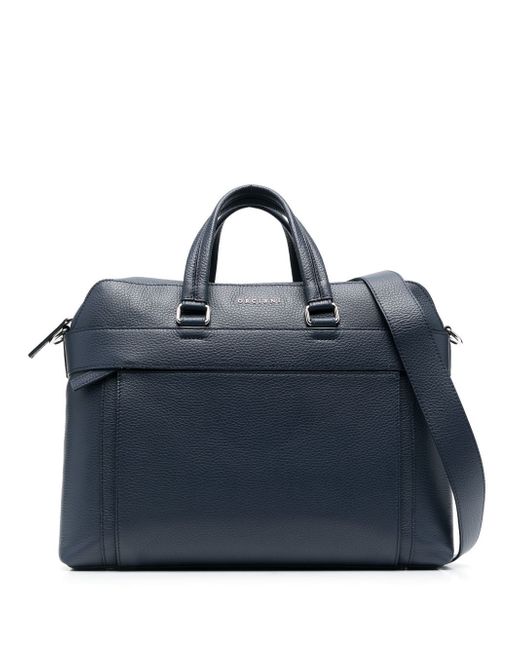 Orciani zip-up leather briefcase