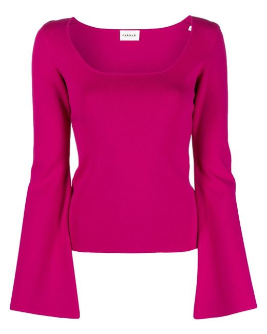 P.A.R.O.S.H. Roma flared-sleeve knitted top