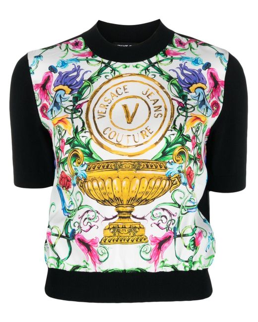 Versace Jeans Couture logo-print knit top