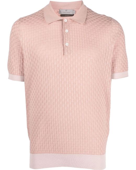 Canali textured-knit polo shirt