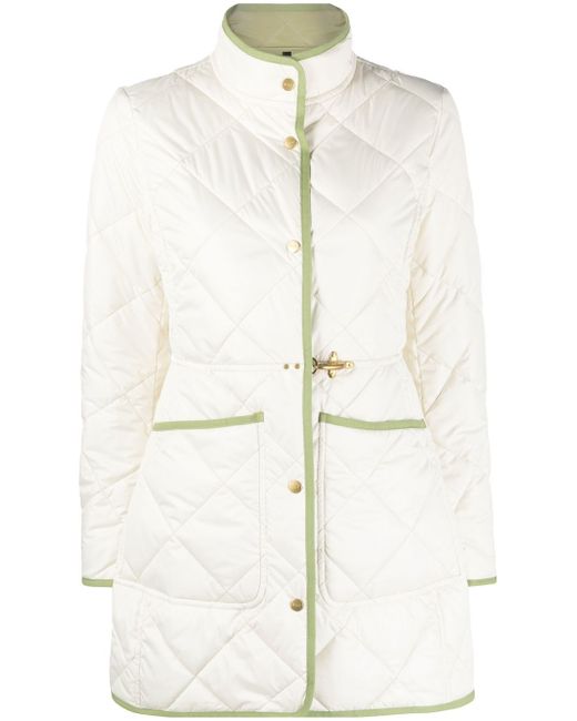 Fay quilted single-breasted coat