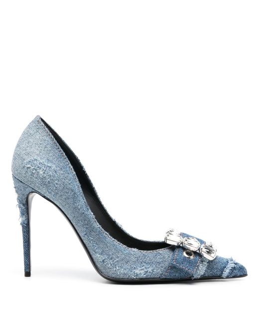 Dolce & Gabbana crystal-embellished denim pumps