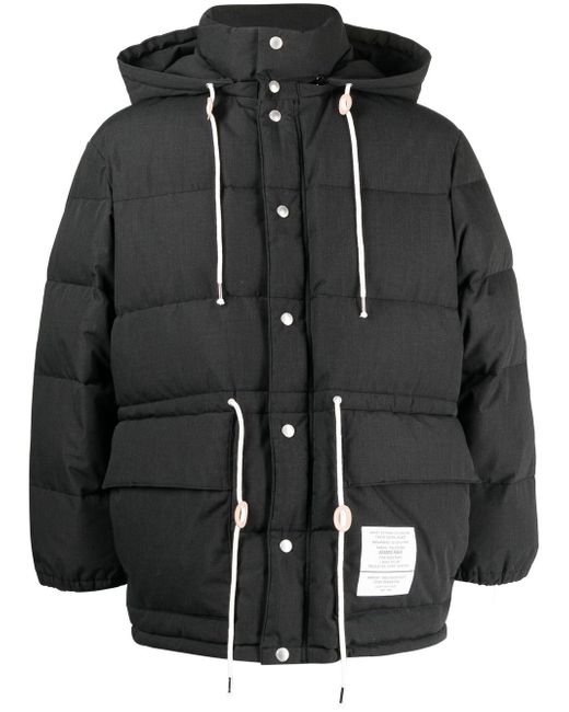 Neighborhood drawstring-fastened padded jacket