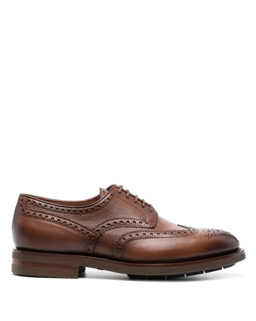 Santoni leather Derby brogue shoes
