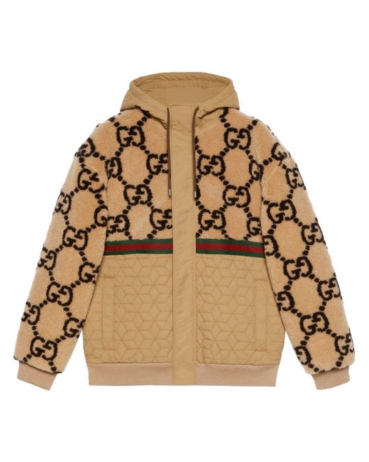 Gucci GG jacquard faux fur jacket
