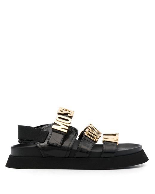 Moschino logo-detail leather sandals