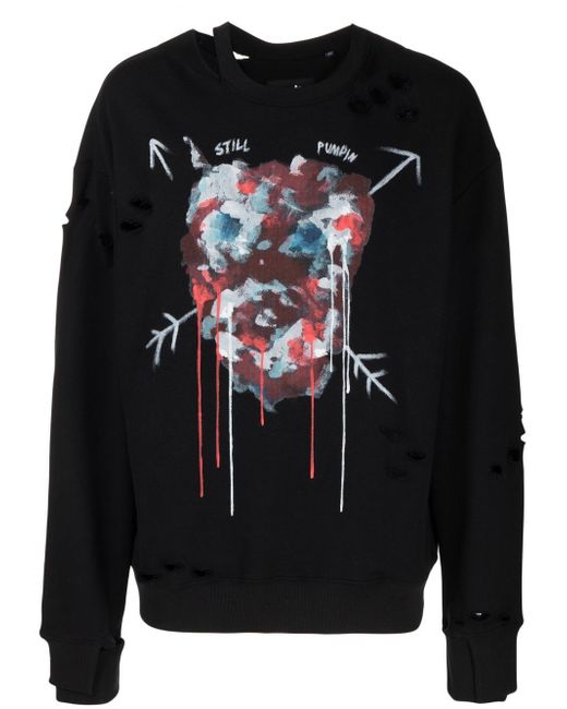 Haculla distressed cut-out graphic sweatshirt