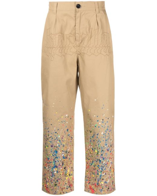 Haculla cotton paint-splatter trousers
