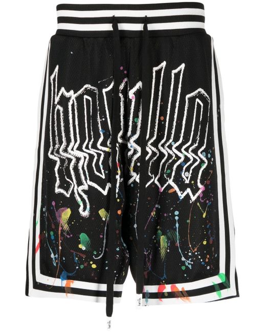 Haculla paint-splatter logo basketball shorts