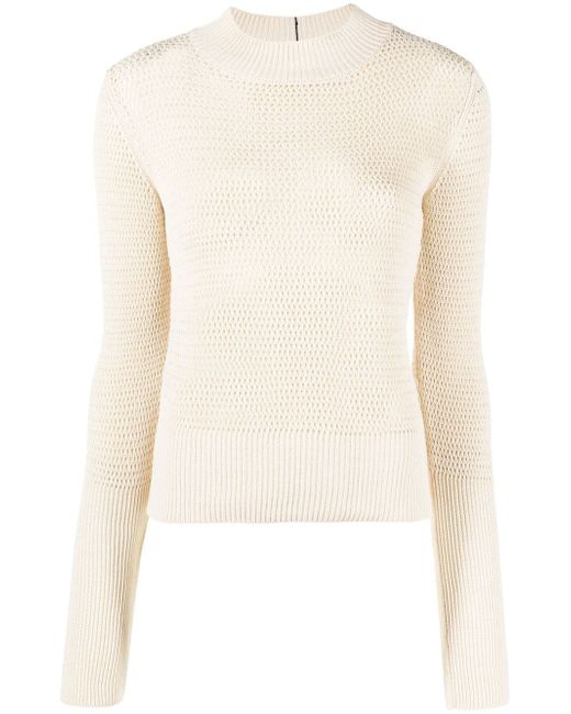 There Was One mock-neck open-knit jumper