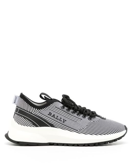 Bally diagonal stripped low top trainers