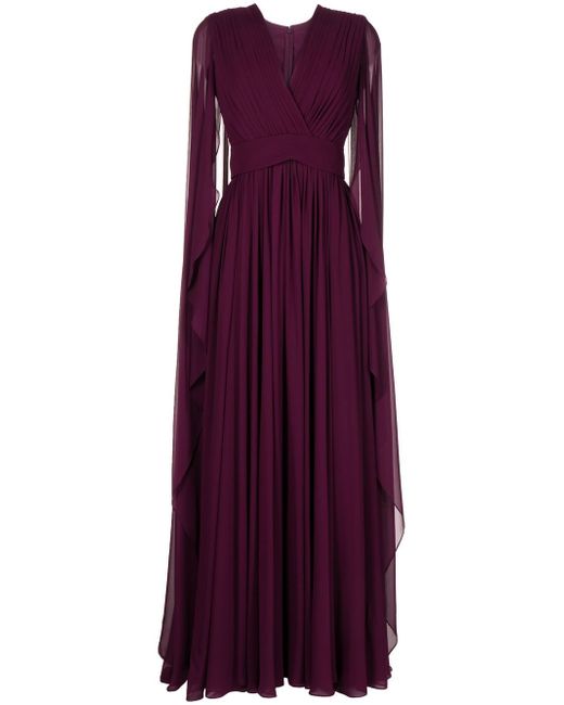 Elie Saab cape-effect pleated gown