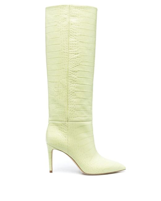 Paris Texas 95mm pointed-toe crocodile-embossed boots