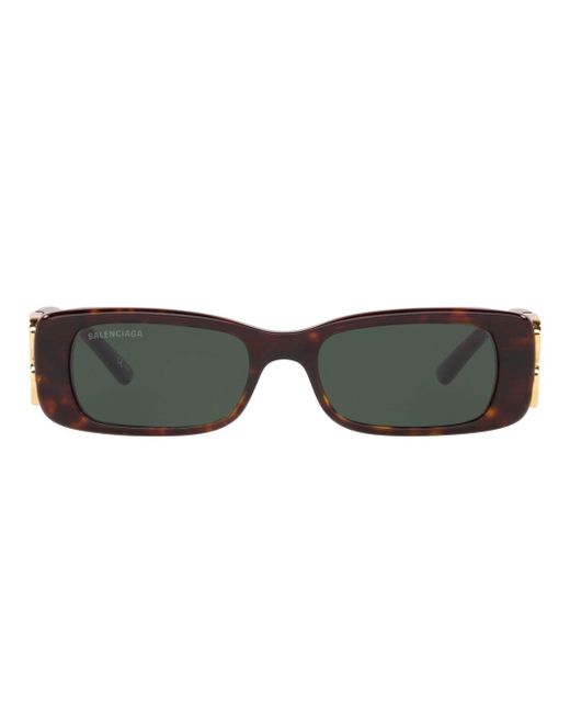 Balenciaga logo-plaque rectangle-frame sunglasses