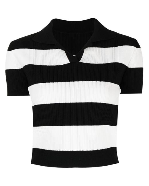 Juun.J horizontal-stripe cropped T-shirt