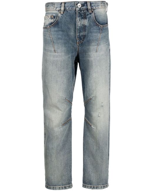 Eleventy faded-effect cropped jeans