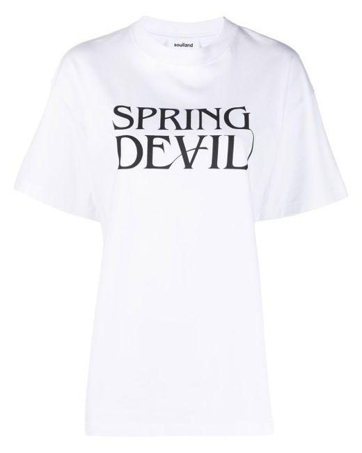 Soulland Spring Devil logo-print T-shirt